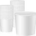 Hoolerry 50 Pcs 85 oz Paper Bucket Cardboard Food Bucket Bulk Disposable Food Container for Birthday Party, Wedding, Baby Shower, Event Gather Party Supplies (Cardboard,White)