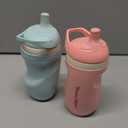 Tommee Tippee Insulated 9oz Sporty Spout Toddler Water Bottle, No Spill, Sippy Cups for Toddlers 1-3, Two-Piece Valve Helps Stop Spills, Green & Red, BPA Free, Pack of 2