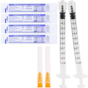 1ml Syringe Luer lock Needle 25Ga 1" Disposable Lab Use, Individually Wrapped,Pack of 100