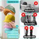 2 x Hat Stand for Baseball Caps Hat Organizer for Baseball Caps Hold up to 20 Hats hat stand wall mounted Strong Adhesive Hat Hanger Hat racks (Transparent-2)
