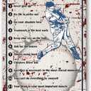 Baseball Life Lessons Sign - 'Never Give Up' Wall Art Decor, 8x12 Inch Metal Tin Sign for Boys Room, Senior Night Gifts (08)