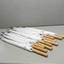 48 in. White Manual Open Wedding Umbrella (10 Pack)