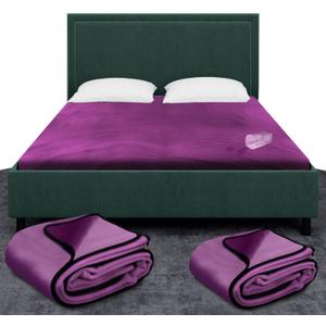 Premium Waterproof Blanket for Bed or Couch, King Size Blanket for Adults & Pets/Dogs, Super Soft Noiseless Mattress Furniture Protector, Reversible + Gift Included for Any Occasion (Purple)