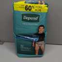 Depend Fresh Protection Adult Diapers, Incontinence Underwear for Men, Disposable, Maximum, Small/Medium, Grey, 32 Count, Packaging May Vary