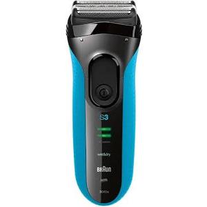 Braun Electric Series 3 Razor with Precision Trimmer, Rechargeable, Wet & Dry Foil Shaver for Men, Blue/Black, 4 Piece