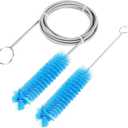 CPAP Tube Cleaning Brush-7 Feet Flexible + 7 Inches Handy Stainless Steel Wire Bristle Brush- Fits for Standard 22mm Diameter Tubing (Blue)