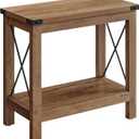 VASAGLE 2-Tier End Table, Side Table with Bottom Shelf, Nightstand for Small Spaces, for Living Room, Bedroom, Farmhouse Style, Honey Brown ULET235K41