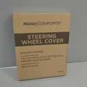 Road Comforts Leather Steering Wheel Cover - Made with PVC Leather - Anti-Slip Steering Wheel Cover Universal Fit Most 14 1/2 inches to 15 inches - Brown Color