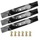 GUSUHAWK 3 Pack GX20250 Mower Blades with Bolts Replace John Deere 48 Inch Mower Blades GY20568, GX20819 for L120, L130, 1948GV, 1948HV, 2148HV, L2048, L2548 48 inch Deck Mulching Blade