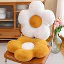 Triforde 2 PCS 19.7In Flower Pillow Yellow White Daisy Throw Pillows Set Daisy Shaped Plush Floor Cushion Cute Flower Pillows Desk Chair Cushion for Living Room Bedroom Sofa Decor
