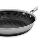 Hell's Kitchen Hybrid 9.5-Inch Frying Pan, Tri-Clad Stainless Steel & PFAS-Free Ceramic Nonstick, no PFOA, no PTFE, no Teflon, Non-Toxic Cookware, Metal Utensil Safe, All Cooktops, Oven Safe | Tri Clad Stainless Steel Frying Pan, PFAS Free Ceramic Nonstick, No PFOA Or PTFE, Metal Utensil Safe, Oven Safe