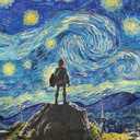 MBNTJHT DIY Anime Diamond Art Kits for Adults Beginners,Easy Starry Night Diamond Painting Kits for Adults,Cartoon Full Drill Gem Art Kits for Home Wall Decor 8x12