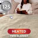 Sunbeam Royal Ultra Fleece Heated Electric Blanket Twin Size, 84" x 62", 12 Heat Settings, 12-Hour Selectable Auto Shut-Off, Fast Heating, Machine Washable, Warm and Cozy, Pebble