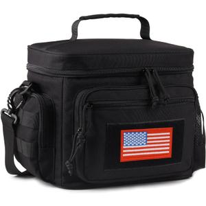 ATRIPACK Lunch Box for Men, Tactical Lunch Bag MOLLE Webbing Leakproof Insulated Large Lunch Cooler Women Adult Meal with Adjustable Shoulder Strap Durable Lunch Pail(Black)