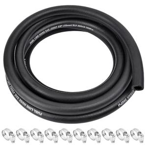 5/8 Inch ID Fuel Line Hose - 10FT Marine Grade Fuel Line with 10PCS Hose Clamps,300PSI High-Pressure Fuel Line for Automotive Fuel Systems Engines (5/8" ID-10Ft)
