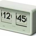 Mooas Newtro Flip Desk Clock, Retro Design Auto Flip Clock, Automatic Turning Vintage Flip, Battery Powered, AM/PM, Home Dcor Ideal for Home Office School Hotel Caf (Olive)