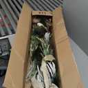 13.8" Christmas Artificial Cedar Wreath with Burgundy Velvet Bow Green Christmas Draping Oval Cedar Wreath for Front Door, Wall, Windows Indoor Outdoor Winter Festival Farmhouse Home Decor