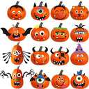 DIYASY Foam Pumpkin Decorations Craft Kit,32 Pcs Halloween DIY Pumpkin Face Stickers for Kids Halloween Party Decoration 2 Pack