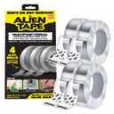 ALIEN TAPE Heavy Duty Double Sided Tape, Nano Tape, Feet Clear Adhesive Tape for Poster Photo Wall Decor As Seen on TV, (4 Rolls - 40 Feet)
