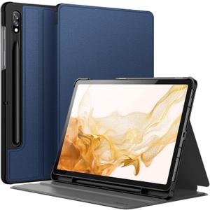JETech Case for Samsung Galaxy Tab S8 2022/S7 2020 11-Inch with S Pen Holder, Slim Folio Stand Protective Tablet Cover, Multi-Angle Viewing (Navy)