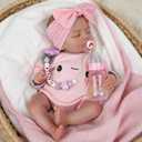 WOOROY Realistic Reborn Baby Dolls Girl, 18 inch Lifelike Real Life Newborn | Weighted Soft Cloth Body, Poseable Limbs, Realistic Details, Complete Accessories, Handmade Toy for Kids Age 3+ and Collector