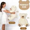 LotFancy Teddy Bear Stuffed Animals, 20 inch Soft Cuddly Cute Plushies, Plush Toys with Footprint Design, Stuffed Animals for Girls Kids Baby Toddlers, Baby Shower Easter Birthday Gift Decor, Beige