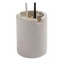 E39 Mogul Base Heavy Duty Keyless Glazed Porcelain Socket,Incandescent Lampholder,E39 Lamp Holder with Leads,1500W,600V (1-Pack)