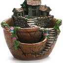 Creative Fairy Garden Flower Pot, Plant Pot, Succulent Plant Flower Pot Rack - Hanging Design Suitable for Home, Office, and Garden Decoration (Orange)
