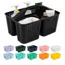 Tiawudi Portable Shower Caddy, Caddy Organizer with Handle, Plastic Shower Basket Hold Soap, Shampoo, Hair Supplies and Beauty Products, Cleaning Supplies Organizer for Home, Dorm, Shelf and Cabinet