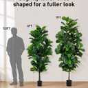 FLOWORLD Fiddle Leaf Fig Tree 7ft Tall Artificial Tree in Plastic Pot Fake Ficus Lyrata Plants with 184 Decorative Fiddle Leaves Faux Fig Trees for Home Office Living Room Decor Indoor Outdoor