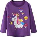 Toddler Girl Long Sleeve T-Shirts Kids Cotton Fall Top Crewneck Clothes 2-7 Years