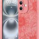 Fiyart Designed for iPhone 16 Plus Case Cute Flower Floral Sunflowers Design,Soft Slim TPU Anti-Scratch Phone Cover for Women Girls 6.7"-Pink