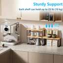 Golener Countertop Organizer Corner Shelf, 2-Tier Adjustable Stackable Corner Shelves for Kitchen, Spice Rack, Coffee Area, Over Sink, Bathroom, Dresser Table, Corner Counter Shelf Stand, Bamboo