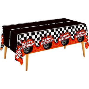 Gatherfun Car Birthday Decorations Kit: Car Theme Party Supplies, Includes 2-Pack Racing Car -Themed Tablecloths for Kids & Boys' Racing Car Birthday, Disposable Table Covers 54 x 108 Inch