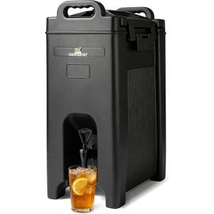5 Gallon Insulated Beverage Dispenser for Hot & Cold Drinks,NSF Certified Portable Drink Server with Leak-Resistant Spigot,BPA-Free Coffee & Juice Container for Parties,Camping & Catering,Black