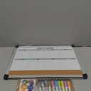 Weekly Calendar Whiteboard and Cork Board Combo for Wall, 17"x13" Reversible Hanging Dry Erase Board, Double Sided White Board with Aluminum Frame for Planning, Office, Kitchen, School, Home