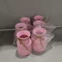 Domensi 6 Pcs Farmhouse Metal Flower Vase Wedding Decor Bulk Rustic Galvanized Milk Can Jug Vase with Bow Flower Bucket for Table Centerpiece Valentine Home (5.12 Inch,Pink)