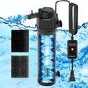 FUMAK U - V Aquarium Filter for Green Water, Fish Tank Filter Pump with Timer, Dual Mode(Aeration/Rainfall) Fish Filter Turtle Tank Filter for 40-120 Gallon Tanks, Flow Rate & Direction Adjustable