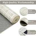 GlowSol Runner Rug 2x6 Hallway Bathroom Rugs Machine Washable Rugs Plaid Rug Low Pile Farmhouse Small Rug Non Slip Kitchen Mat Entryway Ruggable Rug for Living Room Bedroom Laundry 2'x6' Light Grey