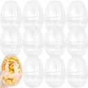 12 Pack 5.5 Inch/ 6 Inch Large Clear Plastic Easter Eggs Fillable Jumbo Transparent Plastic Eggs Empty for Easter Hunt Party Decorations (Clear (6 Inch))