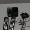 Panasonic Cordless Phone with Answering Machine, Advanced Call Block, Bilingual Caller ID and High-Contrast Display, Expandable System with 2 Handset Cordless Telephones - KX-TGD832M (Metallic Black)