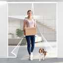 Titan Mall 72x80" Upgraded Magnetic Screen Door with Durable Fiberglass Mesh Curtain Fits Door Full Frame Seal Loop Fits Door- White