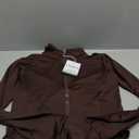 Lviefent Womens Lightweight Full Zip Running Track Jacket Workout Slim Fit Yoga Sportwear with Thumb Holes (Brown-S)
