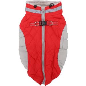 Haofy Dog Winter Coat, Reflective Strip Zipper Windproof Warm Jacket for Small Medium Large Dogs, with Built in Safety Belt for Cold Weather (S)