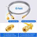 GasSaf 6FT 3/8" ID Natural Gas Hose, Natural Gas Grill Hose with Quick Connect Fitting Suitable for Weber Grills, Blackstone Griddles, Generator, Patio Heater - CSA Certified
