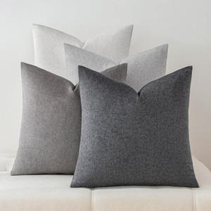 Waterproof Throw Pillow Covers Set of 4,18x18 Inch Outdoor Stain Resistant Pet Friendly Pillowcases Cushion Covers for Patio Sofa and Living Room,Urban Cozy