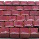 Mosaic Art Stones, Crafts for Adults, Lilliput Tiny Square Zellige Tiles 3/16inch 0.5 cm Wine red, RV01