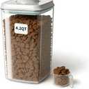 Dog Food Storage Container with One-Touch Lid, 4.22 QT / 4.0 L BPA-Free Cat Food Storage ContainerStackable Durable PET with 130ml Scoop, for Kibble, Treats, and Precise Feeding