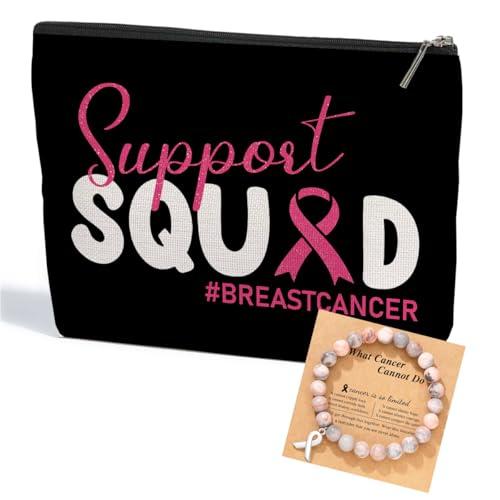 Breast Cancer Survivor Gifts for Woman Inspirational Makeup Bag Get Well Soon Gifts for Women Makeup Pouch Breast Cancer Awareness Gifts Cancer Care Gifts for Women Friend Birthday Cosmetic Travel Bag