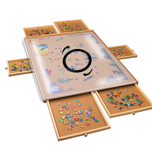 Gondola 2000 Piece Puzzle Board, Portable Puzzle Board with Drawers and Cover, Wooden Jigsaw Puzzle Tray - Adjustable Puzzle Boards, Lightweight Puzzle Table with 4 Drawers, Puzzle Accessories